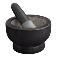 Avanti Marble Footed Mortar & Pestle 13cm Black