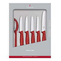 Victorinox Swiss Classic Red Paring Knife Set, 6 pieces 