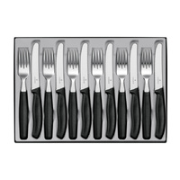 Victorinox Swiss Classic Table Cutlery Set, 12 pieces - Black Handle