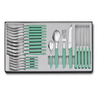 Victorinox Swiss Modern Mint Green Handle Cutlery Table Set, 24 pieces