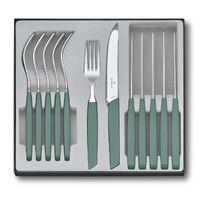 Victorinox Swiss Modern Cutlery/Table Set Sage Handles - 12 pieces