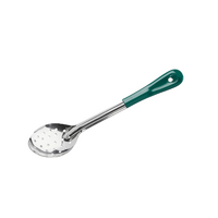 Basting Spoon Perforated Stainless Steel Green Handle 330mm