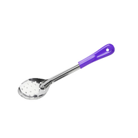 Basting Spoon Perforated Stainless Steel Purple Handle 330mm