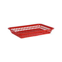 Coney Island Rectangular Basket Plastic Red 300x215mm