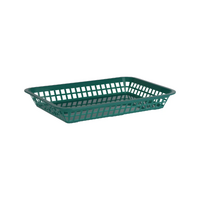 Coney Island Rectangular Basket Plastic Forest Green 300x215mm