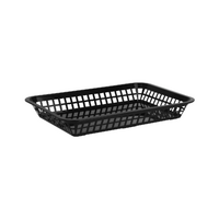 Coney Island Rectangular Basket Plastic Black 300x215mm