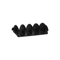 Coney Island Taco Holder / Stand, Black – 4 Compartment