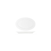 Tablekraft Core White Oval Wide Rim Platter 200x140x20mm Ctn of 24