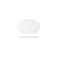 Tablekraft Core White Oval Wide Rim Platter 230x155x23mm Ctn of 24