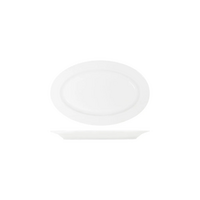 Tablekraft Core White Oval Wide Rim Platter 300x200x28mm Ctn of 24