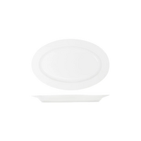 Tablekraft Core White Oval Wide Rim Platter 355x240x30mm Ctn of 12