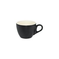 Brew Smoke Matt Black Flat White Cup 220ml Pack of 6