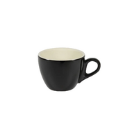 Brew Onyx Gloss Black Flat White Cup 220ml Pack of 6