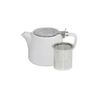 Brew White Stackable Teapot 500ml S/S Infuser/Lid Pack of 2