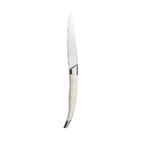 Noble Steak Knife Pointed Tip White Handle 242mm Set of 12