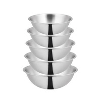 5x Mixing Bowl 0.5L / 0.7L / 1.2L / 2.2L / 3L Stainless Steel Kitchen Bowls