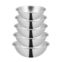 5x Mixing Bowl 2.2L / 3L / 4.2L / 5L / 6L Stainless Steel Kitchen Bowls