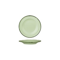 Luzerne Tin Tin Green w Green Rim Wide Rim Plate 170mm Set of 6