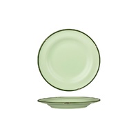 Luzerne Tin Tin Green w Green Rim Wide Rim Plate 210mm Set of 6