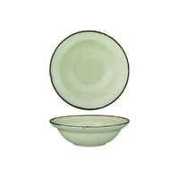 Luzerne Tin Tin Green w Green Rim Deep Bowl 380mL Set of 3