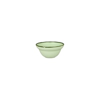 Luzerne Tin Tin Green w Green Rim Round Bowl 140mL Set of 6