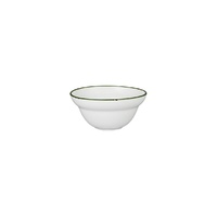 Luzerne Tin Tin White w Green Rim Round Bowl 300mL Set of 3