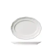 Luzerne Oval Scalloped Wide Rim Plate Astoria White 250x190mm Ctn of 12