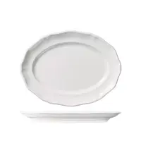 Luzerne Oval Scalloped Wide Rim Plate Astoria White 300x230mm Ctn of 12