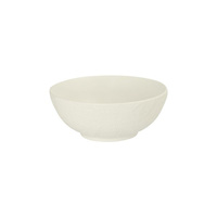 Luzerne Linen-Look White Round Bowl 160mm Set of 36