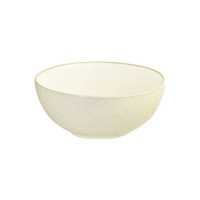 Luzerne Linen-Look Reactive White Round Bowl 190mm Set of 4