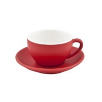 Bevande Rosso Red Cappuccino 200mL Coffee Cup & Saucer Ctn of 36