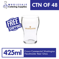 Crown Commercial Washington Headmaster Beer Glass 425mL, Ctn of 48