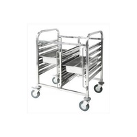 Gastronorm Trolley, 740x550x1000mm Stainless Steel, Fits 12x 1/1 GN Trays / Pans