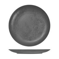 RAK Porcelain Karbon Shale Grey Flat Coupe Plate 290mm Set of 12